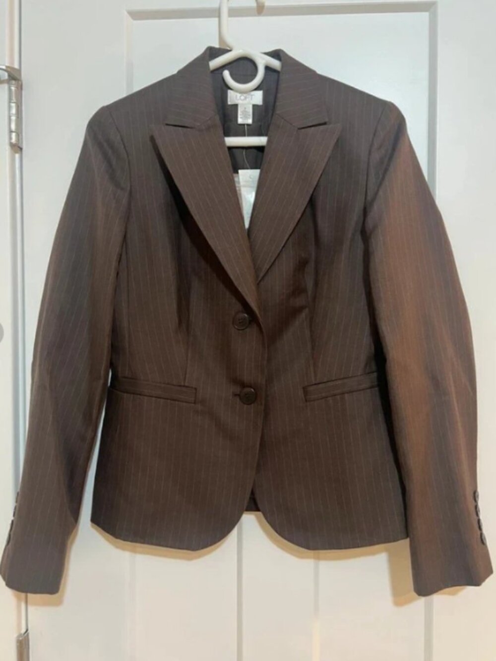 Loft brown pinstripe jacket/blazer